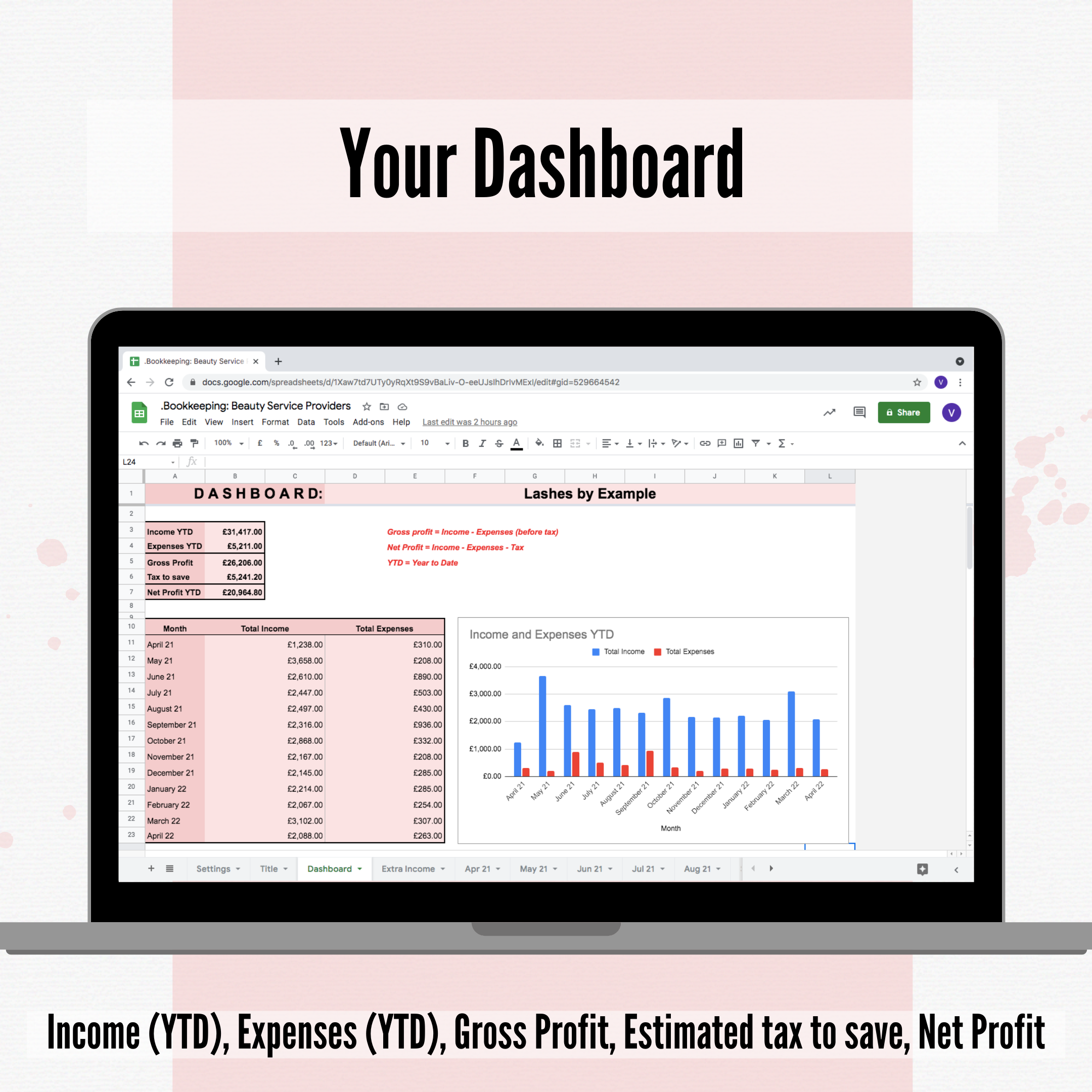 The ULTIMATE 2024/25 Bookkeeping Spreadsheet for Beauty Service Providers